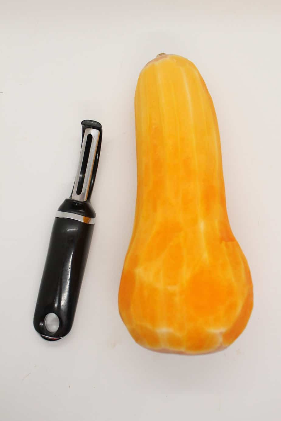 Peeled butternut squash.