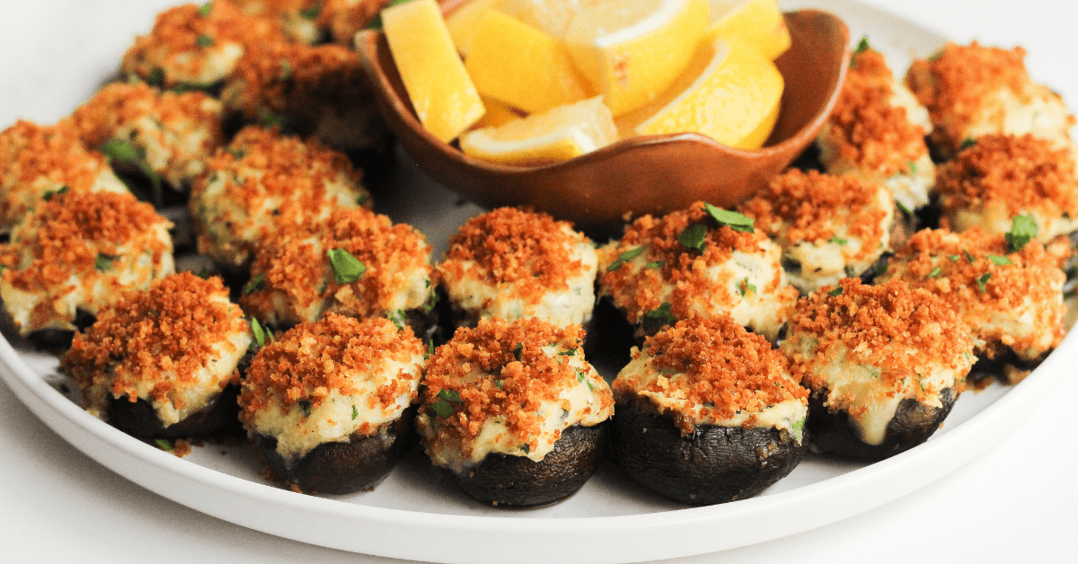 Stuffed Mushrooms with Crab.