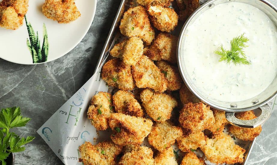Crispy Cauliflower Bites [Healthier Air Fryer Recipe]