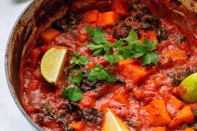Sweet potato and chickpea curry fall dishes for dinner.