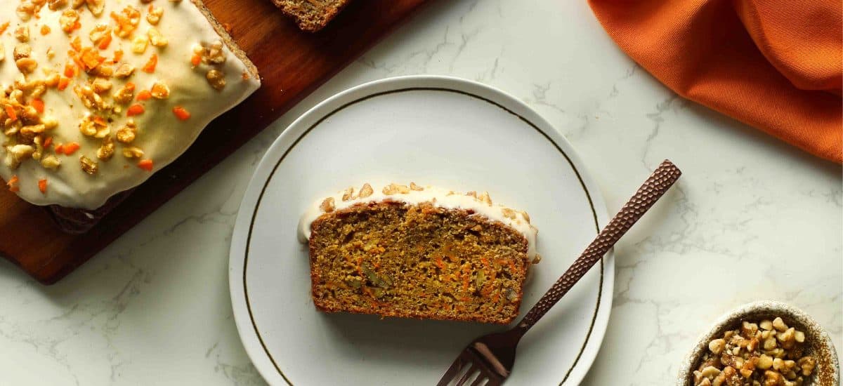 Carrot Cake Loaf [Healthier Protein + Fiber Recipe]