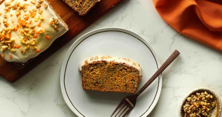 Carrot Cake Loaf [Healthier Protein + Fiber Recipe]