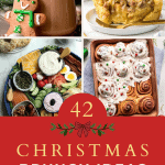 42 Christmas brunch ideas - bagel board, gingerbread cinnamon rolls, gingerbread latte, sausage casserole.